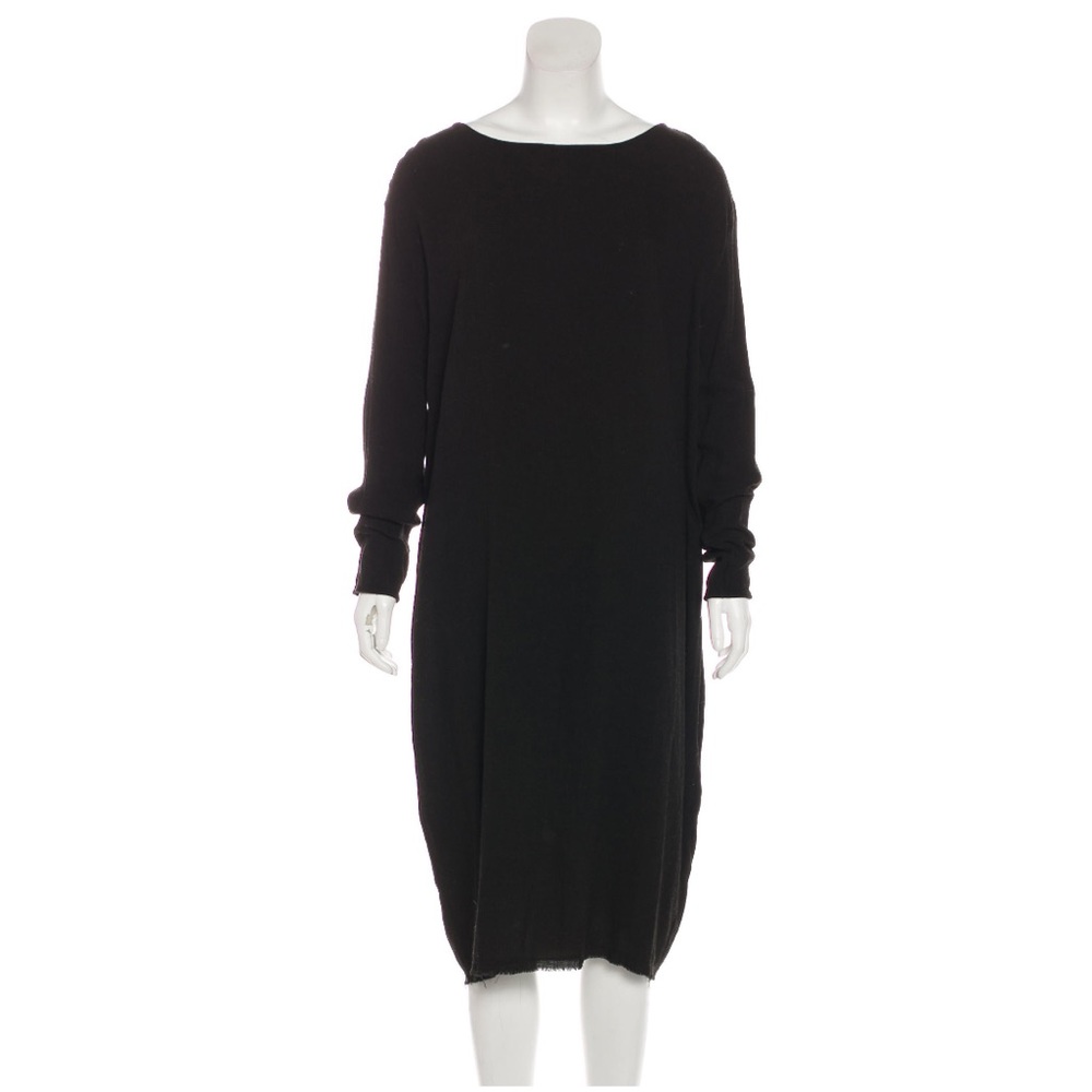Black crane midi dress